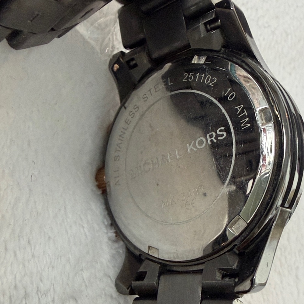 Michael Kors Black and Gold Watch with Chronograph - Picture 7 of 7